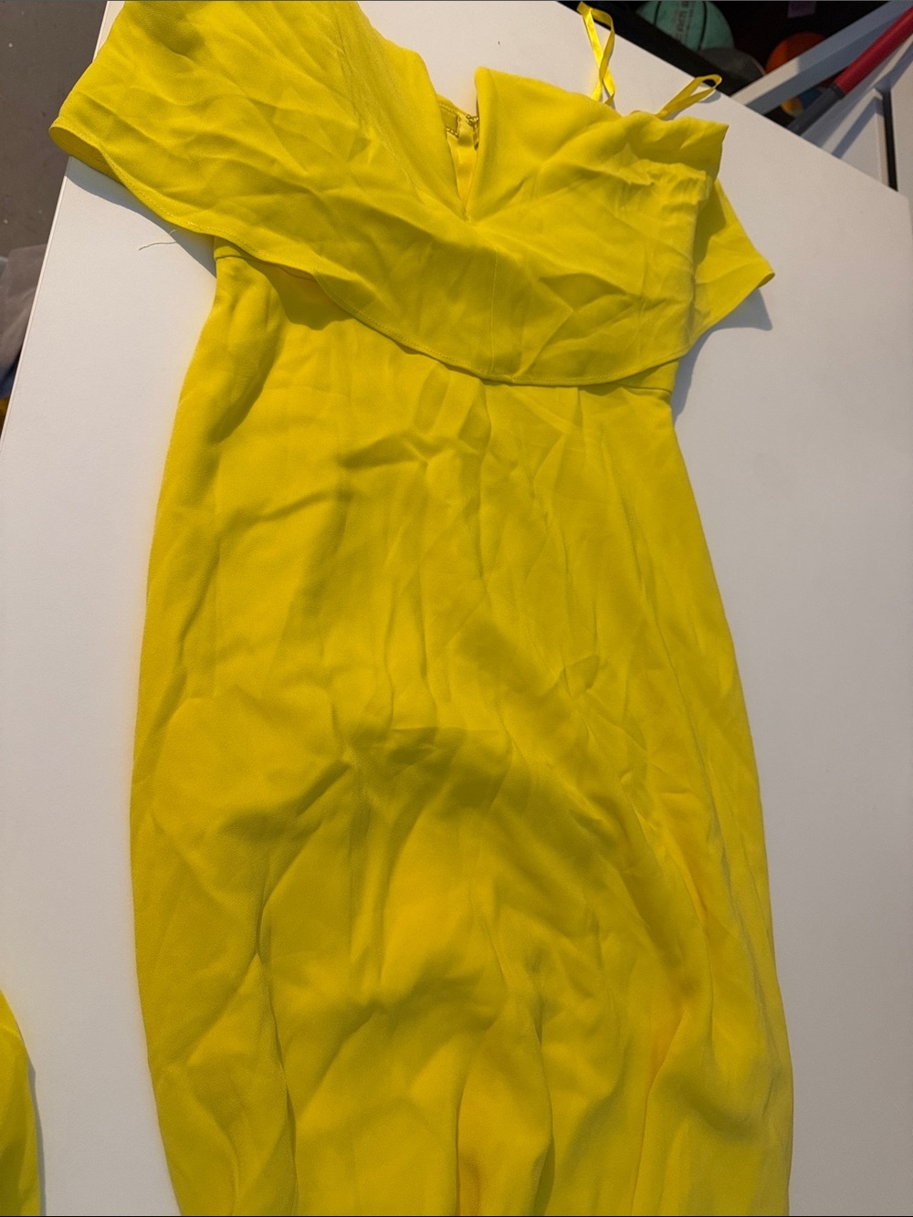 BCBGeneration Yellow One-Shoulder Cocktail Dress